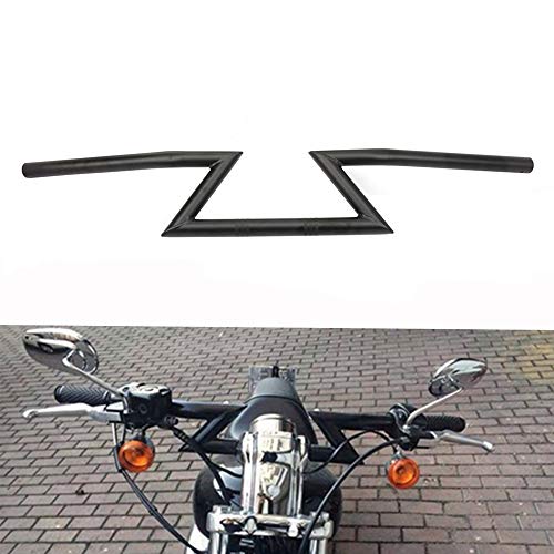 Manillar universal de 22 mm de JFG Racing para Harley Sportster Cruiser XL 883 1200, Chopper Softail Dyna y Street Bob (color negro)