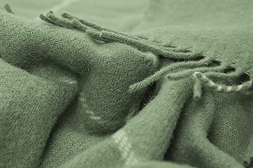Manta de lana Zelanda de Nostra, 100 % lana, manta cálida, perfecta para bebés, manta para sofá, sillón y cama, color verde ahumado, 140 x 200 cm