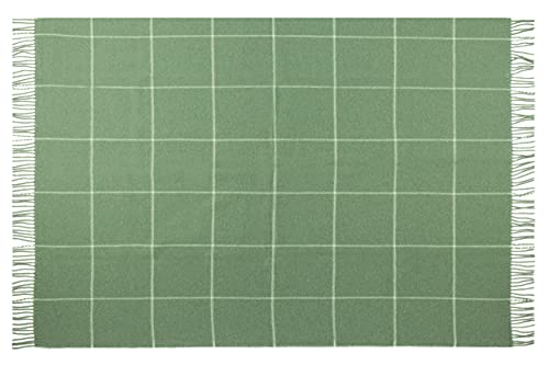Manta de lana Zelanda de Nostra, 100 % lana, manta cálida, perfecta para bebés, manta para sofá, sillón y cama, color verde ahumado, 140 x 200 cm