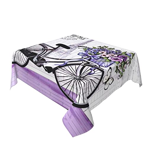 Mantel cuadrado con estampado de Love On The Bike para cocina, comedor, mantel cuadrado (150 x 54 pulgadas) (60 x 60 pulgadas)