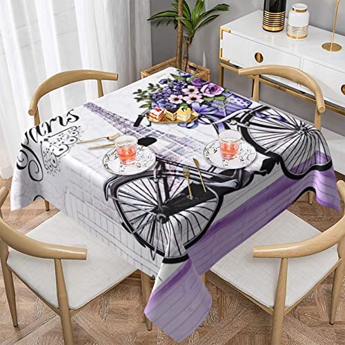 Mantel cuadrado con estampado de Love On The Bike para cocina, comedor, mantel cuadrado (150 x 54 pulgadas) (60 x 60 pulgadas)