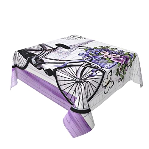 Mantel cuadrado con estampado de Love On The Bike para cocina, comedor, mantel cuadrado (150 x 54 pulgadas) (60 x 60 pulgadas)