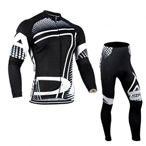 MAOTN Traje Ropa de Ciclismo de Manga Larga,Culotte Ciclismo Largo Relleno de Gel 3D para Hombres/Mujeres en otoño e Invierno,Entrenamiento de competición Maillot Ciclismo MTB,Style1,XS