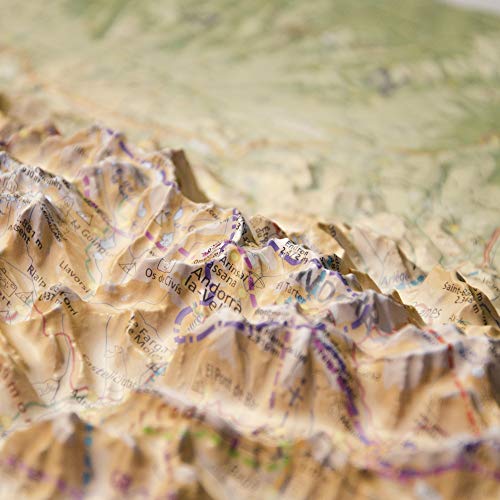 Mapa en relieve Pirineos