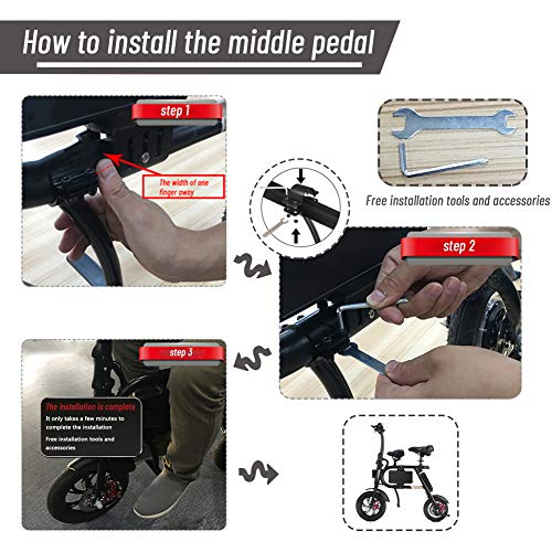 MAQLKC Pedales de Scooter Eléctrico para Accesorios Inmotion P1F Negro