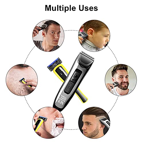 Máquina Cortar Pelo, Axceed 10 en 1 Recortadora de Barba y Cortapelos Hombre Profesional, Cortador Pelo Electrico con 7 peines de guía y 4 niveles ajustables, pantalla LED