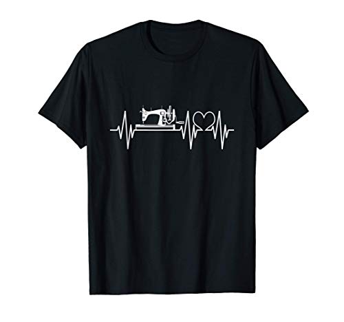 Máquina de coser latido del corazón costurera corazón línea Camiseta