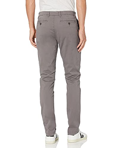 Marca Amazon - Goodthreads - Pantalón chino elástico de corte entallado, con efecto lavado y cómodo para hombre, Gris (Grey), 32W x 30L