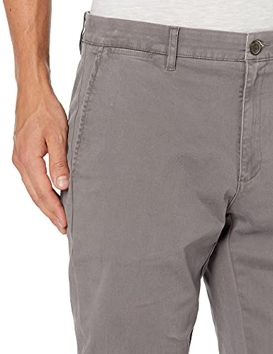 Marca Amazon - Goodthreads - Pantalón chino elástico de corte entallado, con efecto lavado y cómodo para hombre, Gris (Grey), 32W x 30L