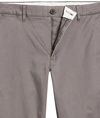 Marca Amazon - Goodthreads - Pantalón chino elástico de corte entallado, con efecto lavado y cómodo para hombre, Gris (Grey), 32W x 30L