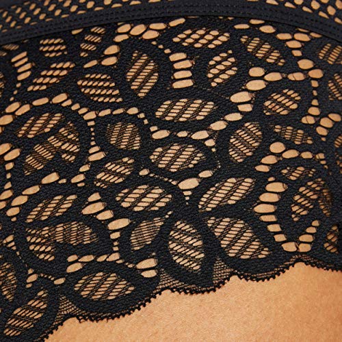 Marca Amazon - IRIS & LILLY Culotte de Crochet y Encaje Mujer, Pack de 2, Negro (Black), XL, Label: XL