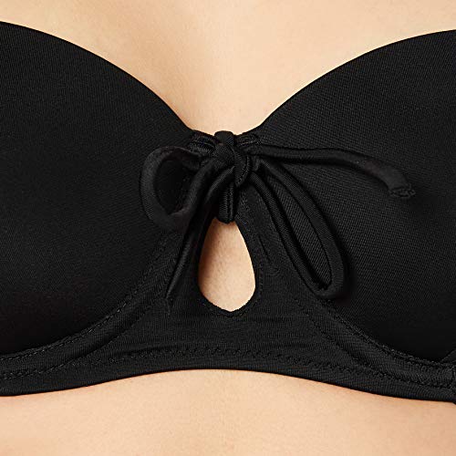 Marca Amazon - IRIS & LILLY Parte de Arriba de Bikini Bandeau Mujer, Negro (Nero), L, Label: L