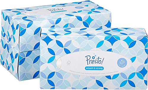 Marca Amazon - Presto! Pañuelos de 4 capas - 12 cajas (12 x 100 pañuelos)