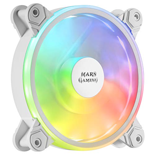 MARSGAMING MFXKITW, Kit 3 Ventiladores ARGB MFX+Mando RF, Ultra-silencioso, Blanco