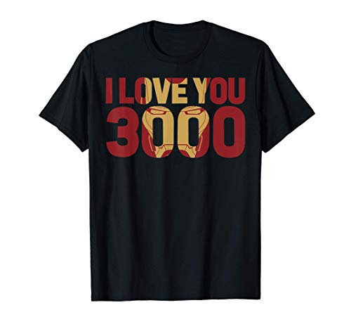 Marvel Avengers Endgame Iron Man I Love You 3000 Text Fill Camiseta