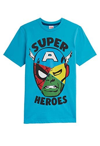 Marvel Camiseta Niño, Camisetas Niño Manga Corta de Los Vengadores Iron Man Capitan America Hulk y Spider Man, Ropa Niño 100% Algodon, Regalos para Niños y Adolescentes (9-10 años)