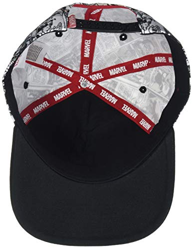 Marvel Comics Logo and Comic Pattern Snapback Baseball Cap Gorra de béisbol, Grey (Grey Grey), Talla Única Unisex Adulto