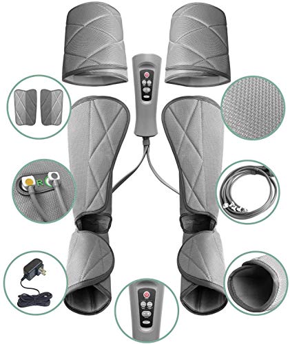Masajeador de piernas para la circulación - masajeador de pies y pantorrillas máquina de botas de masaje de compresión de aire de piernas y muslos para uso doméstico, relajación con controlador