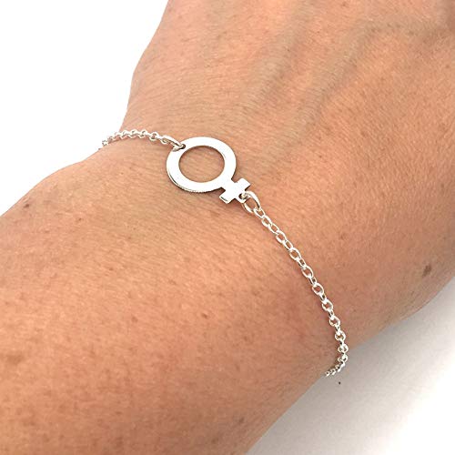 MASBARATA.ES Pulsera DE Plata DE Ley 925/1000,SIMBOLO Femenino