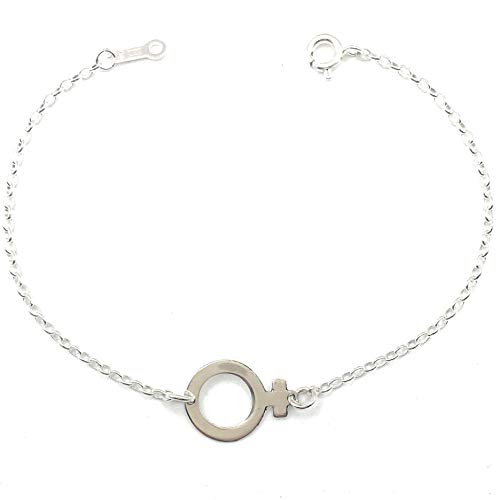 MASBARATA.ES Pulsera DE Plata DE Ley 925/1000,SIMBOLO Femenino