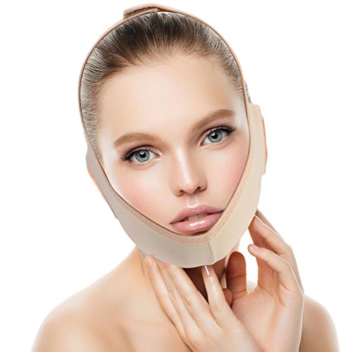 Máscara Facial adelgazante, Soporte para el Cuello Levantamiento Venda V Línea Facial Facial Doble Chin Cuidado de la Pérdida de Peso Cinturones Rostro (L)
