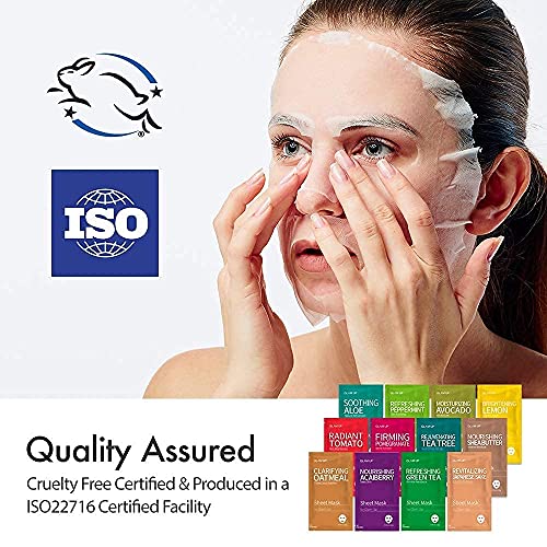 Mascarilla de hoja de Glam Up Facial Sheet Mask BTS 12Combo: la colección suprema definitiva para cada condición de la piel Preocupaciones diarias de la piel