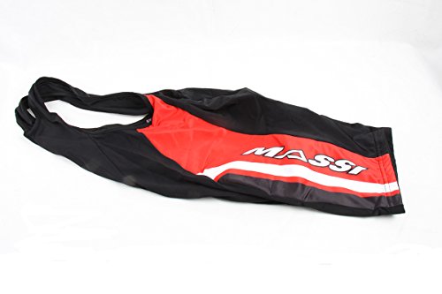 Massi C/T Team Massi T, Culotte Ciclismo Para Hombre, Negro (Negro/Red/White), XL