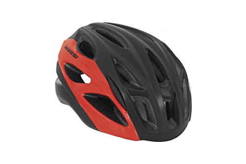 Massi Pro Casco para Bicicleta, Deportes y Aire Libre, Negro/Rojo, M