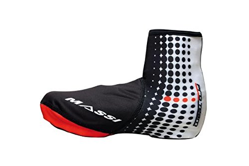 Massi Pro Team - Cubrezapatillas Unisex, Color Negro/Blanco/Rojo, Talla L/XL