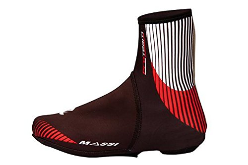 Massi Pro Team Due - Cubrezapatillas Unisex, Color Negro/Blanco/Rojo, Talla S/M