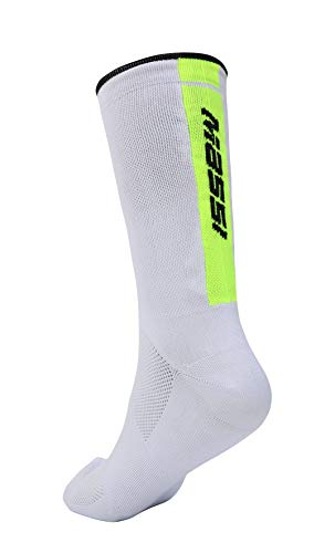 Massi Team Calcetines para Ciclismo, Unisex Adulto, Blanco, Medium