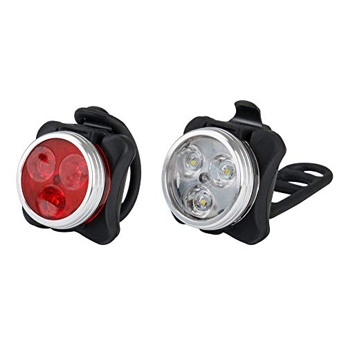 Matedepreso Safety Bicycle Light Front and Back Rear USB Recargable Super Bright LED Light