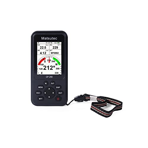 Matsutec GP-280 Handheld GPS Navigator/Marine GPS Locator Handheld High-Sensitivity GPS Receiver/Various Voyage Screens (Black)