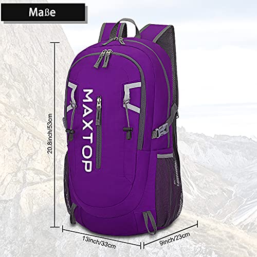 MAXTOP Mochilas ligeras plegables de viaje Unisex Mochila de 40L Mochila de viaje Senderismo Senderismo Mochila impermeable para senderismo Bicicleta Mujeres Hombres