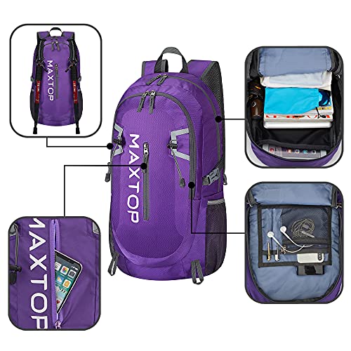 MAXTOP Mochilas ligeras plegables de viaje Unisex Mochila de 40L Mochila de viaje Senderismo Senderismo Mochila impermeable para senderismo Bicicleta Mujeres Hombres