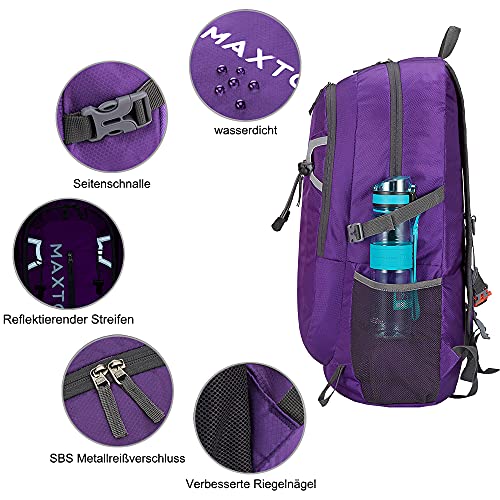 MAXTOP Mochilas ligeras plegables de viaje Unisex Mochila de 40L Mochila de viaje Senderismo Senderismo Mochila impermeable para senderismo Bicicleta Mujeres Hombres