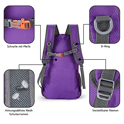 MAXTOP Mochilas ligeras plegables de viaje Unisex Mochila de 40L Mochila de viaje Senderismo Senderismo Mochila impermeable para senderismo Bicicleta Mujeres Hombres