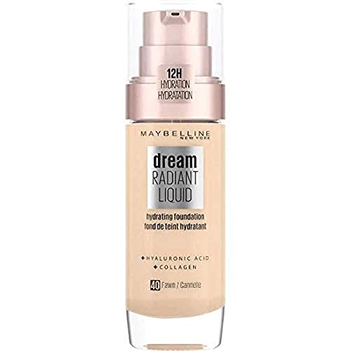 Maybelline New York Dream Radiant Liquid - Base de Maquillaje Líquida con Sérum Hidratante, Tono 040 Fawn, 30 ml