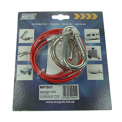 Maypole MP501 - Cable para Remolque (1 m x 3 mm, PVC), Color Rojo