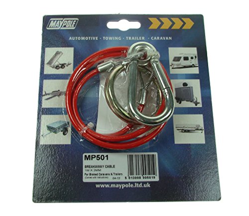 Maypole MP501 - Cable para Remolque (1 m x 3 mm, PVC), Color Rojo