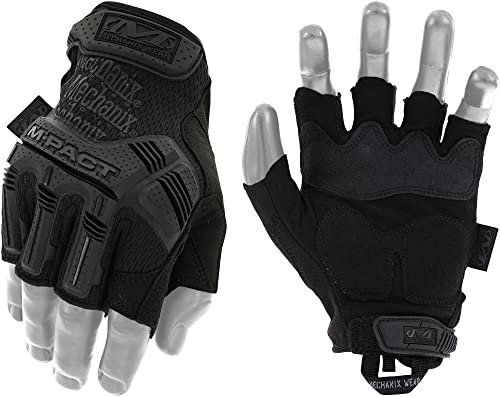 Mechanix Wear - M-Pact Fingerless Coyote Guantes (Medio, Negro), 1 par