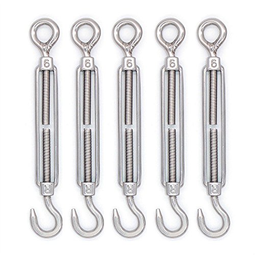 mecollection M4/M5/M6/M8�acero inoxidable 304�Hook & Ojo Tensor Gancho ropetension Pack de 5