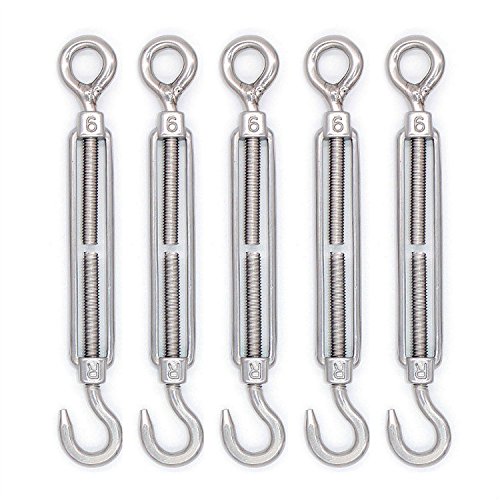 mecollection M4/M5/M6/M8�acero inoxidable 304�Hook & Ojo Tensor Gancho ropetension Pack de 5