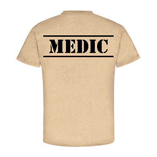 Medic Sani 17245 - Camiseta sanitaria, diseño de cruz, color rojo arena XXL