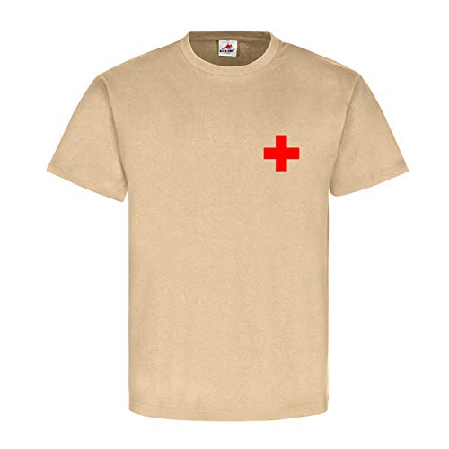 Medic Sani 17245 - Camiseta sanitaria, diseño de cruz, color rojo arena XXL