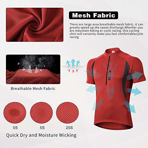 MEETWEE Maillot Ciclismo Hombre, Bicicleta De para Jersey Manga Corta Cómodo Respirable Secado Rápido