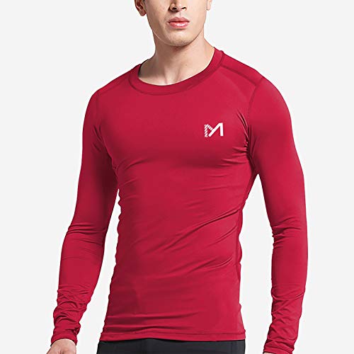 MEETYOO Camiseta Hombre Manga Larga Camisetas Deportiva T-Shirt para Running Fitness Gym 
