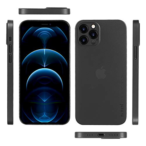 memumi Case para iPhone 12 Pro MAX Ultrafina 0.3 mm Revestimiento Mate Protector Carcasa para iPhone 12 Pro MAX 2020 Funda Slim con Anti-arañazos y Sin Huella Digital 6.7pulgadas Negro Translúcido