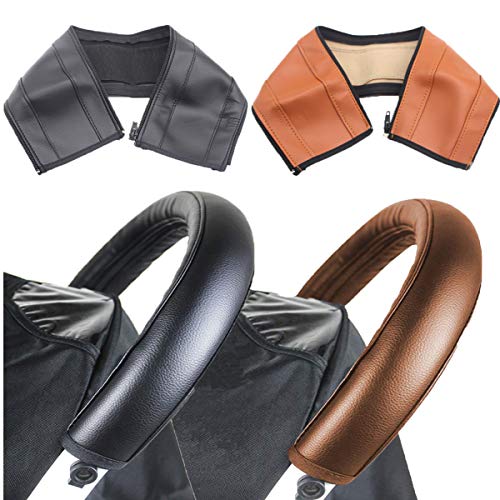 Mengger 2pcs cubierta barra cochecito bebé Funda protectora Reposabrazos Manija Manguito Guantes Cubierta Impermeable Apoyabrazos Mango Universal Prueba de Polvo con Cierre de Cremallera