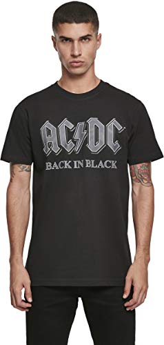 MERCHCODE ACDC Back In tee Camiseta, Negro (Black 00007), XX-Large para Hombre